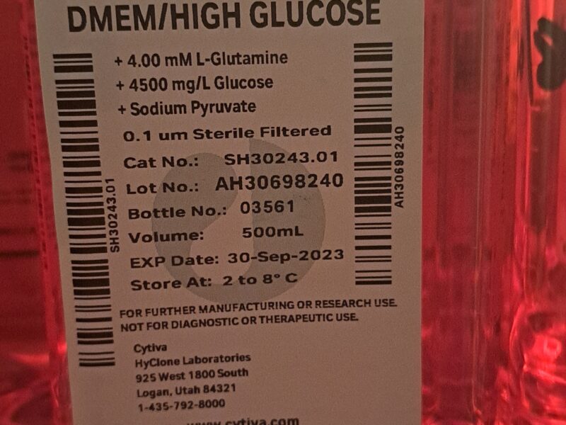 DMEM High Glucose with L glutamine and sodium pyruvate